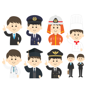 警察官や自衛官の集合写真